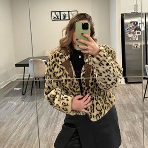 Mob Wife Outerwear by Phoenix Cheetah Vintage Faux Fur Jacket Leopard Size: M